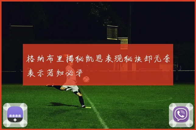 格纳布里揭秘凯恩表现秘诀却无奈表示若知必学
